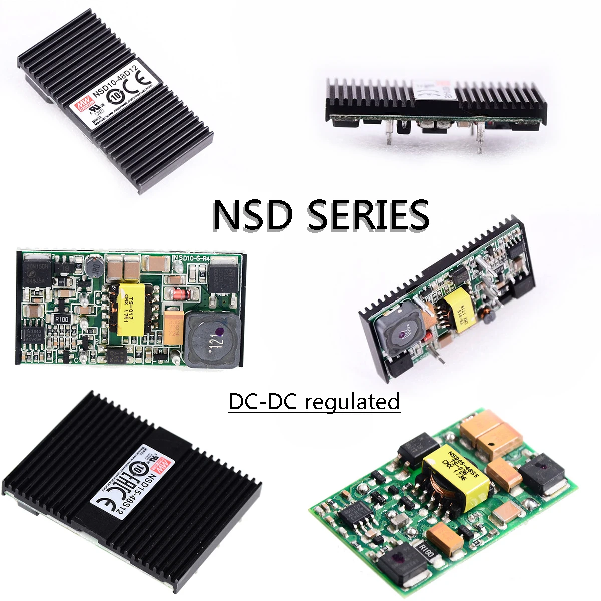 

NSD10/NSD15 DC-DC Regulated Single output -12D5/12D12/12D15/48D5/48D/48D15 Meanwell Power supply 1~1.5KVDC isolation by models