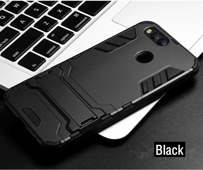 Black Чехол для huawei Honor 8A 8C 8S 9X Pro Play 3 mate 30 P30 Pro lite Y5 Y6 Y7 противоударный Гибридный бронированный чехол для телефона s - Цвет: Black