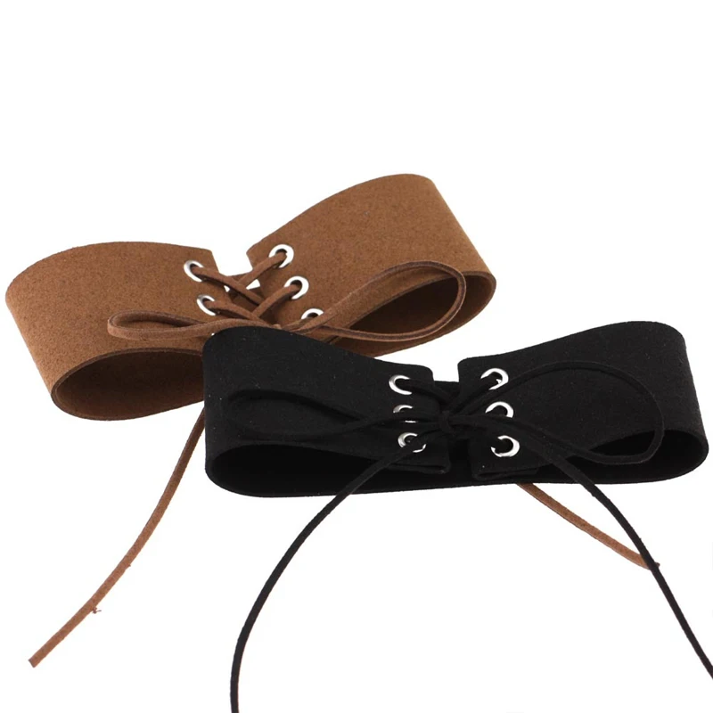 Женское сексуальное бархатное ожерелье на шнуровке в стиле аниме кожаный чокер с