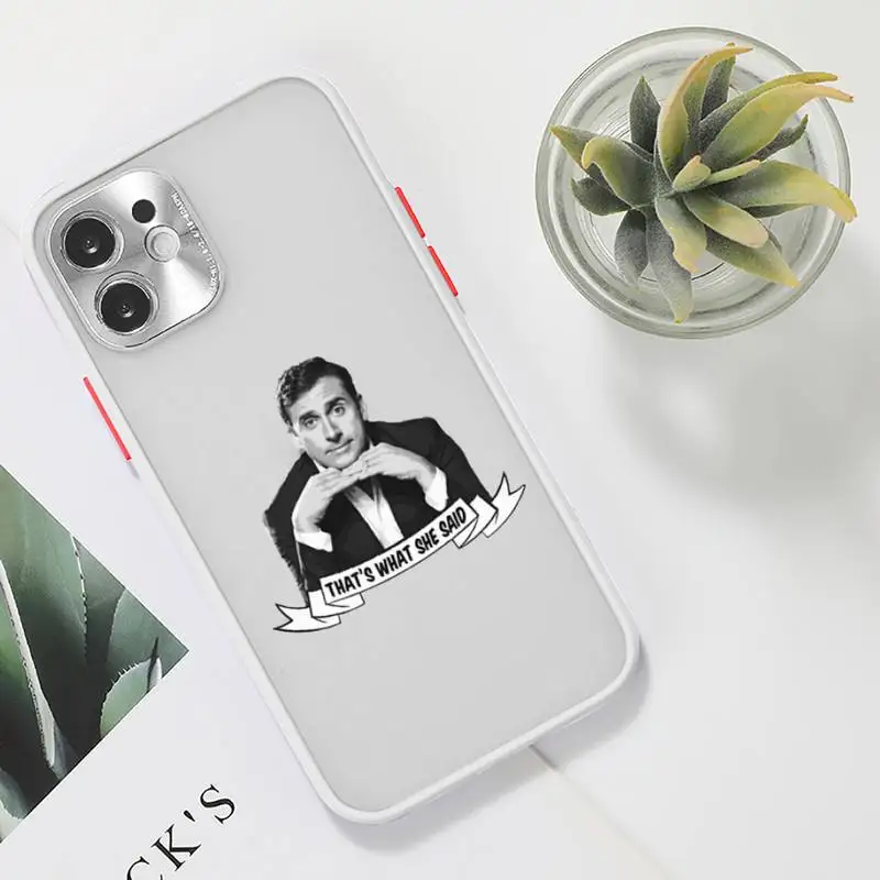 

The Office Phone Case For iPhone 12 11 Mini Pro XR XS Max 7 8 Plus X Matte transparent White Cover