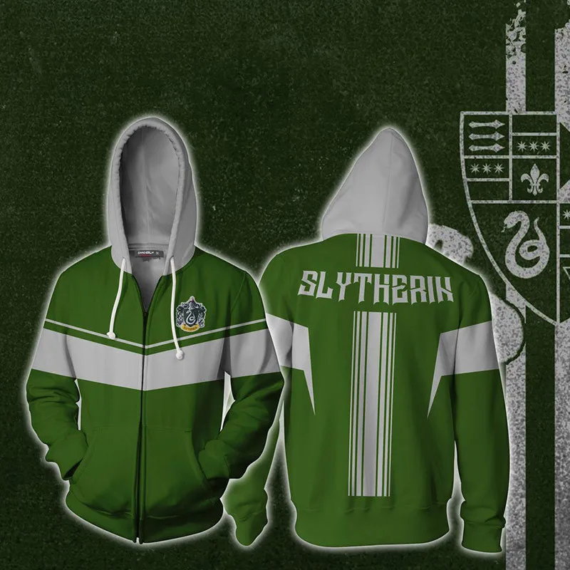 Wizardry Ravenclaw Gryffindor Hufflepuff Slytherin 3D худи с принтом Харадзюку уличная мужская Толстовка Унисекс Мужская одежда