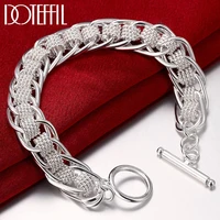 doteffil 925 sterling silver high quality lady bracelet many circle charm bracelets jewelry for women men wholesale wedding gift