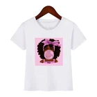 Детская футболка с жевательной резинкой, черная, с забавным принтом, белая, в стиле хип-хоп, в стиле Харадзюку, для девочек ясельного возраста, корейская мода, 2020
