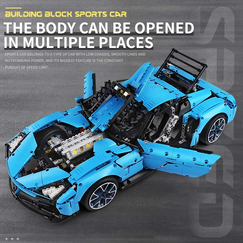 

MOC New series The Grand Sport Il Toro Azzurro Super Racing car model sets Building Blocks Bricks KID Toy Christmas Gift