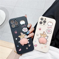 agrotera soft tpu case cover for iphone 7 8 plus x xs xr 11 pro max se 2020 12 mini funny corgi butt lovely puppy dogs stress