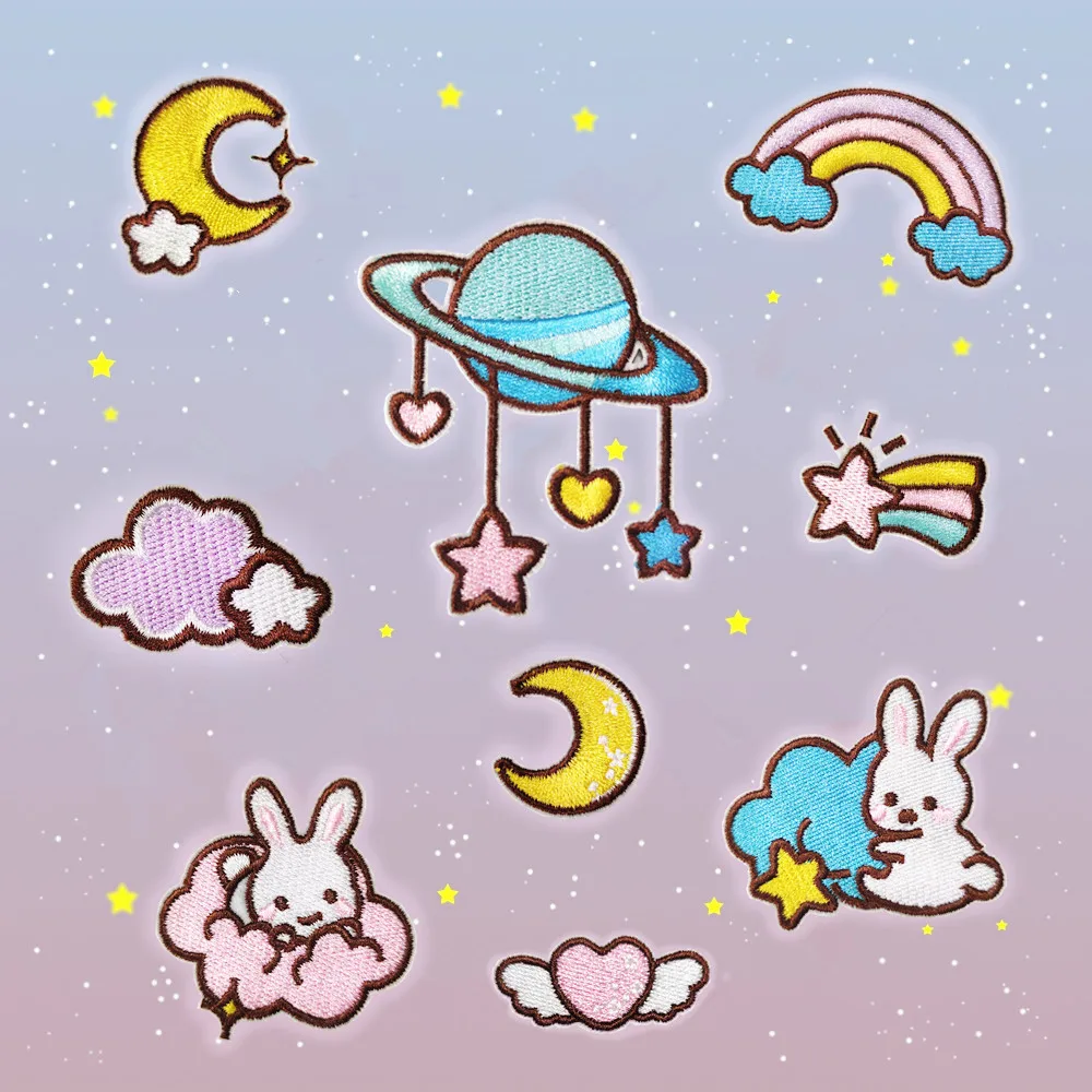 Вышитый патч-наклейка для скрапбукинга Одежда Аксессуары шитья с кроликом