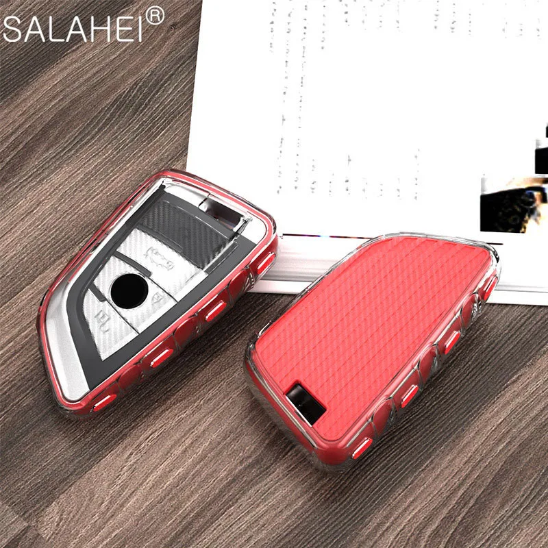 

Carbon Fiber Pattern Car Key Cover Case Protector Shell For BMW X1 X3 X5 X6 X7 1 3 5 6 7 Series G20 G30 G11 F15 F16 G01 G02 F48
