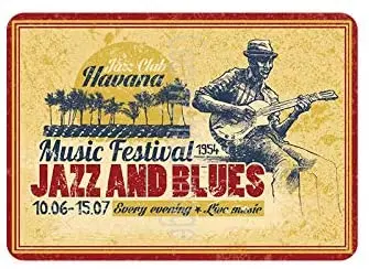 

Mora color Jazz and Blues tin Sign Vintage Metal Pub Club Cafe bar Home Wall Art Decoration Poster Retro 8x12 inches