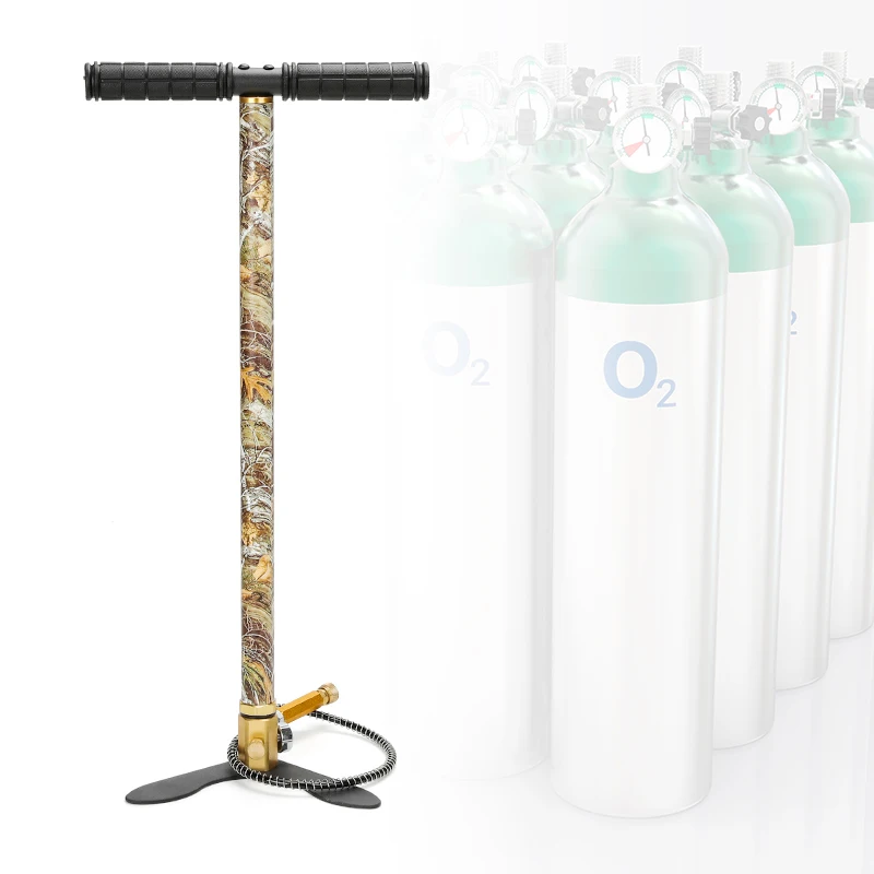 

300bar 30mpa 4500psi 3 Stage Hand Operated PCP Pump For Air Paintball , Mini High Pressure Compressor For Car Bicycle Hunting