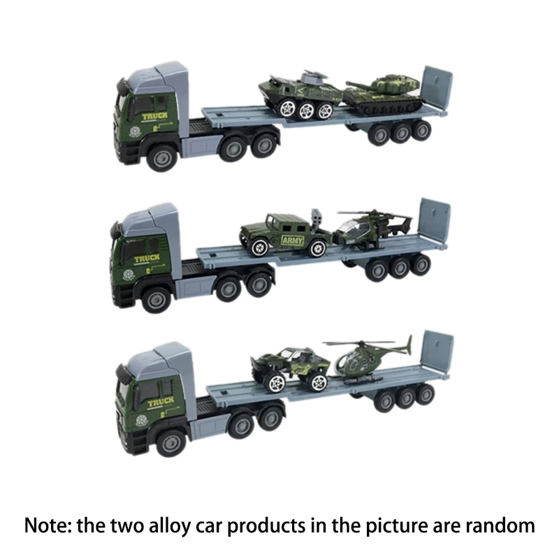 

1:87 Scale Truck Toy Tractor Model Platform Truck Mini Trailer Tractors Alloy Trailer Kids Toys Cars Transporter