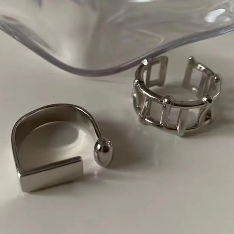 

Vintage Geometric Rings for Women Korean Fashion Simple Metal Adjustable Ring Female Wedding Jewelry Accessories Gifts Wholesale