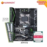 huananzhi x99 f8 x99 motherboard with intel xeon e5 2666 v3 with 216g ddr4 recc memory combo kit set nvme sata usb