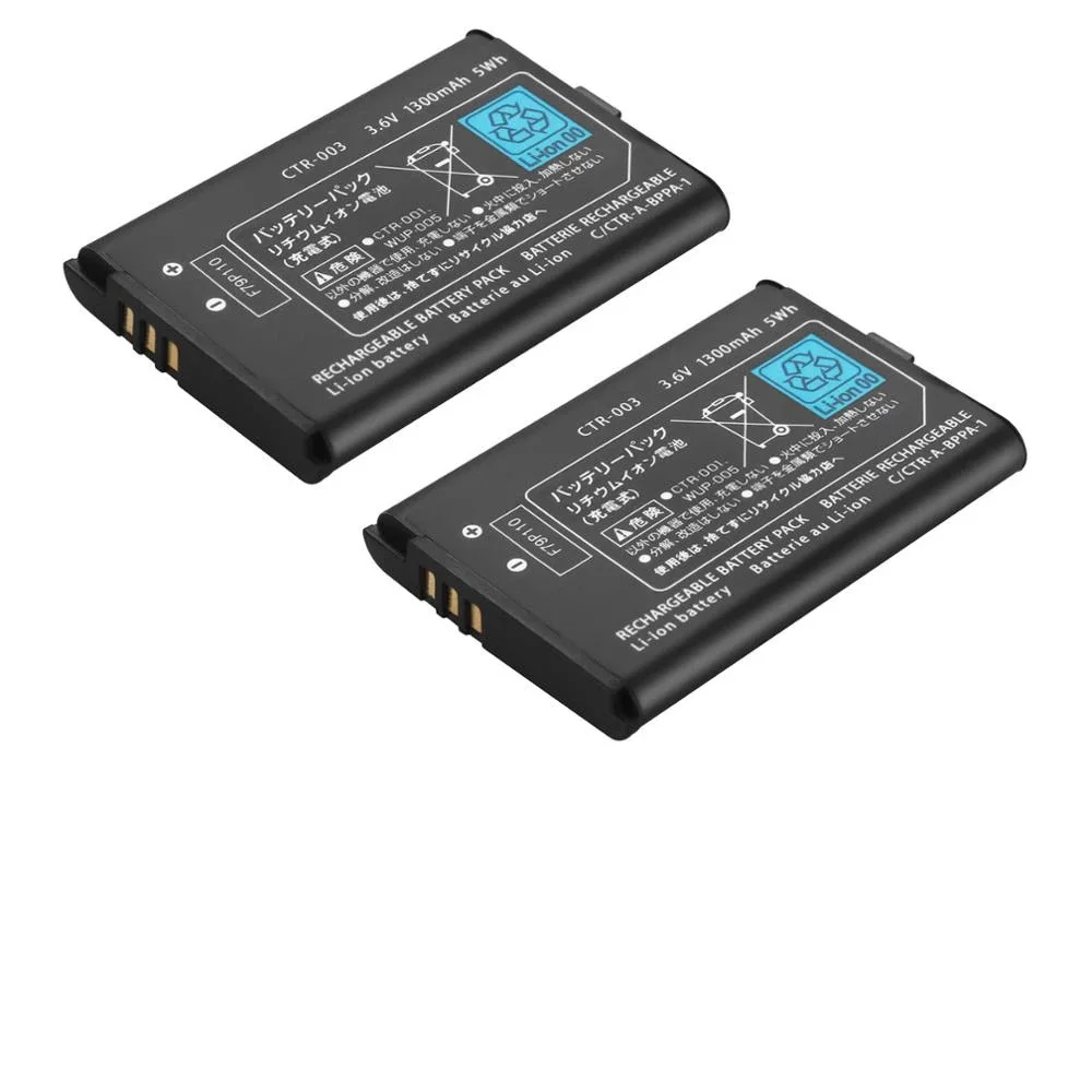 Аккумулятор CTR-003 1300 мА ч 2 шт. для беспроводного геймпада 2DS XL 3DS CTR-001 JAN-001 MIN-CTR-001