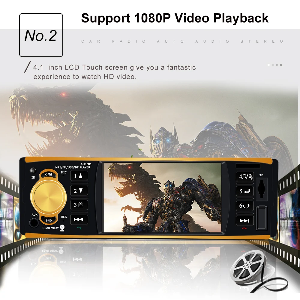 Автомагнитола 1 din автомагнитола стерео FM Bluetooth USB AUX камера заднего вида пульт