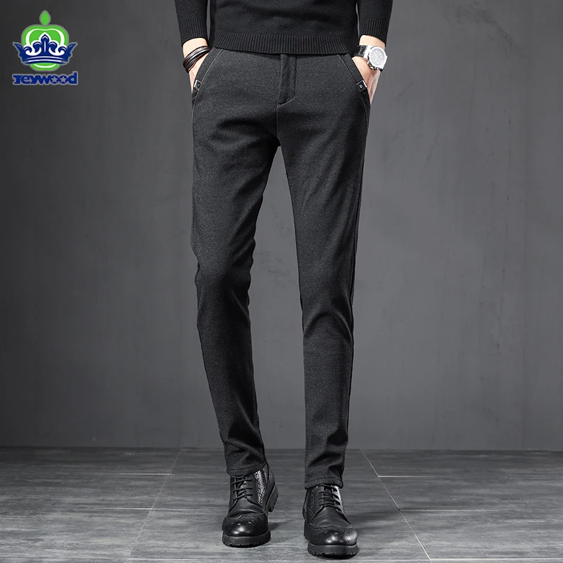 

Jeywood Brand New Classic Men Business Pants Fashion Frosted fabric Dress Fit Trousers Office Casual Black Formal Suit Pant Male