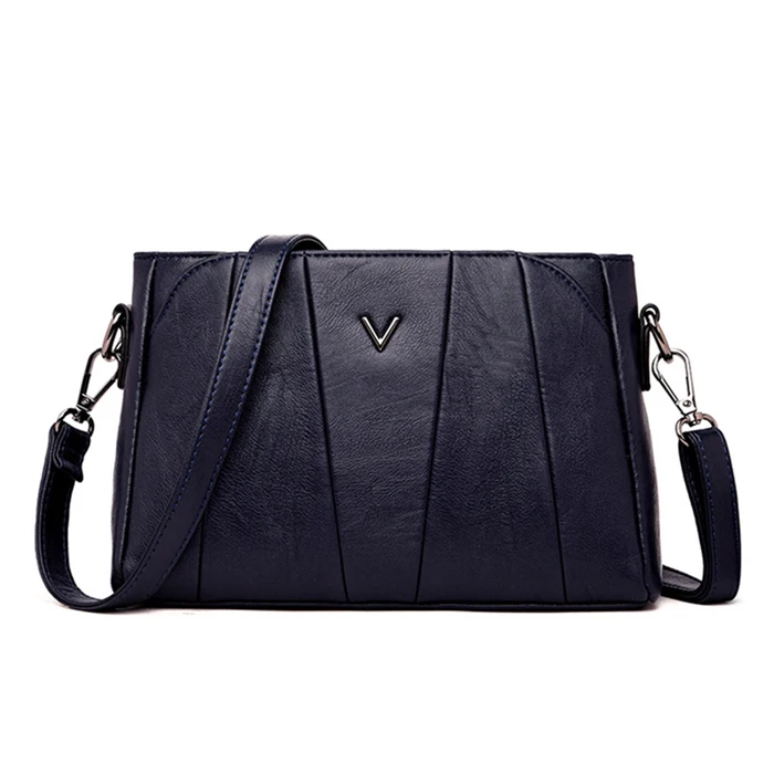 BLUE Новые женские сумки-мессенджеры Feminina Bolsa роскошные кожаные сумки женские сумки дизайнерские Sac основная Женская Повседневная сумка на плечо - Цвет: BLUE