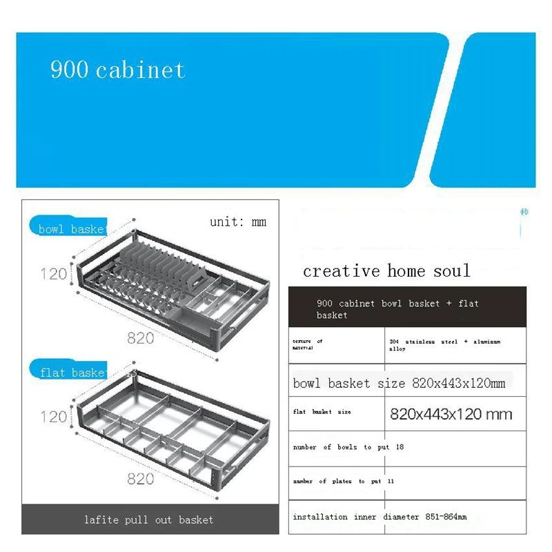 Mutfak Armario De Despensa Gabinete Dish Rack Drawer for Pantry Stainless Steel Cozinha Cocina Kitchen Cabinet Storage Basket | Дом и сад