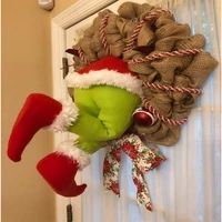 christmas thief wreath xmas door garlands oranments noel gifts merry christmas decor for home 2021 kids naviidad supplies