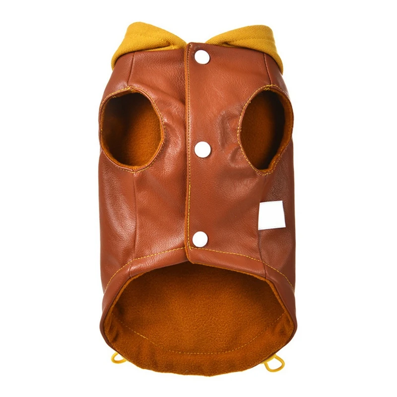 Собака кожаное пальто Водонепроницаемый собаки Зимняя одежда для девочек с