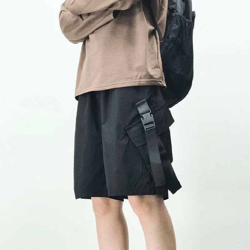 

Fashion Casual Shorts Men Simple Solid Color Ribbons Pockets Cargo Pants Shorts for Male Soild Daily Home Sport Fitness Outdoor