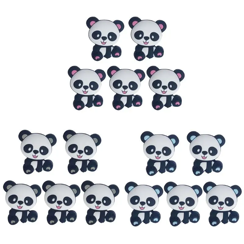 

Silicone Beads Cartoon Mini Panda Baby Teether DIY Newborn Molar Teething Toy