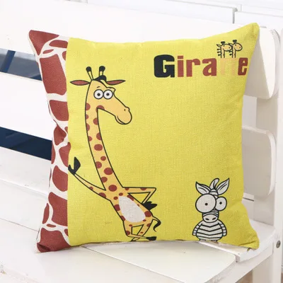 53-недельная Новая Домашняя мультяшная Подушка льняная с принтом наволочка 45x45 см