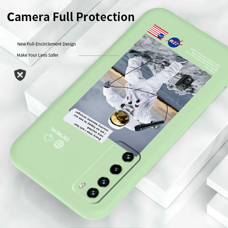 

Thin Singing Astronaut For Huawei Nova8 8Pro 8SE Nova 7 7Pro 7SE 6 6se 5 5Pro 5Z 5I 5Ipro 4 4E Liquid Silicone Case