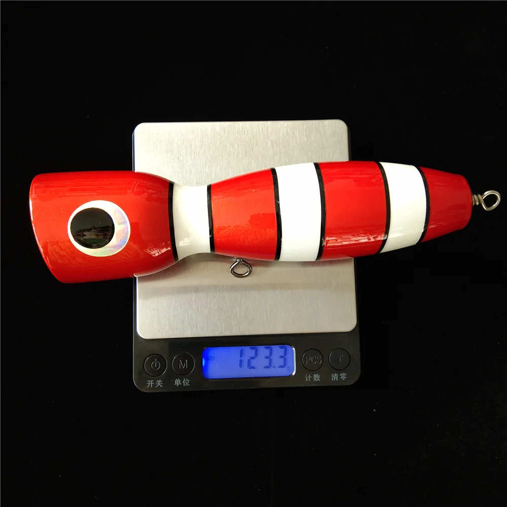 

Swolfy 2pcs 120g Topwater Wooden Popper Surface Popping Lure Deep Sea Boat Fishing Bait