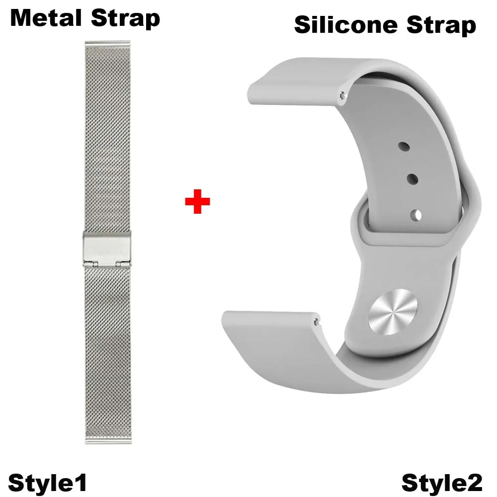 Silver-Grey 22 мм браслет ремешок для Xiaomi Huami Amazfit GTR 47 мм Pace Stratos 2 часы ремешок для samsung gear S3 Galaxy 46 мм Correa браслет - Цвет: Silver-Grey