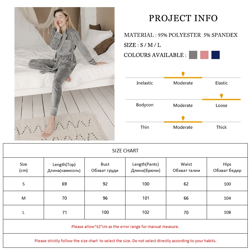 

HECHAN Velvet Pajamas Women Warm Long Sleeve Home Wear Two Piece Set Gray Pink Blue Female Sleepwear Casual Suit Sets Winter