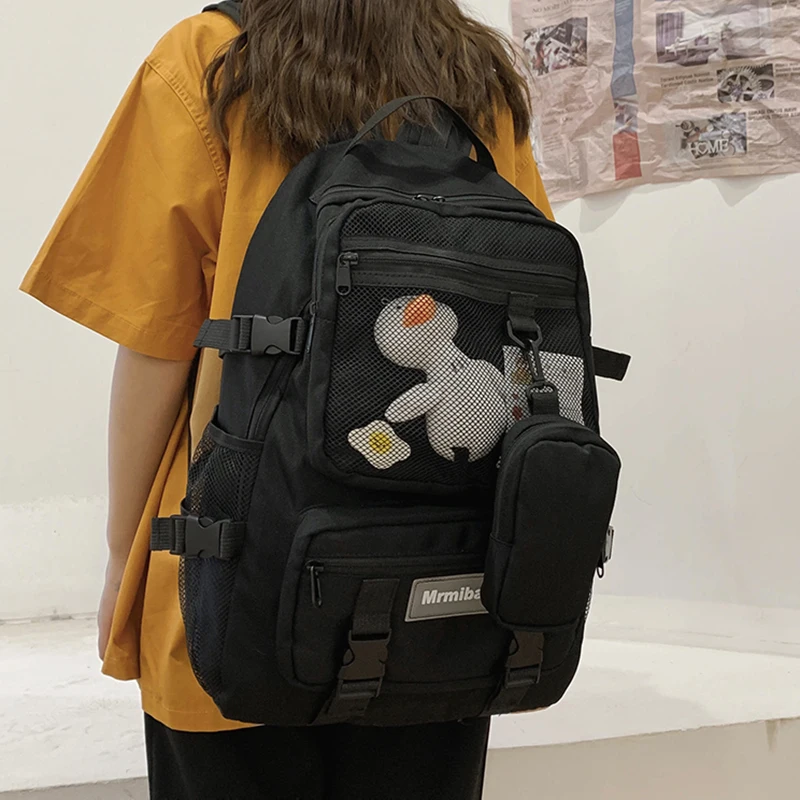 

Waterproof Oxford Women Backpack Fashion Unisex Net Pocket School Bags For Teenage Bagpack Large Capacity Travel Backpack