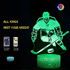 Хоккейные лампы, ночник, украшение комнаты, спальня, неоновая световая вывеска, светильник, день рождения, Рождество, подарок для детей, настольная лампа с управлением