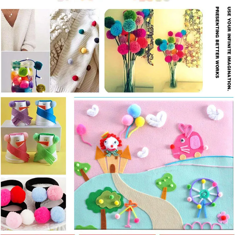 Верх: помпоны-10 мм Оптовая продажа 1600 шт. мягкий Pompones Пушистый Плюшевый меховой