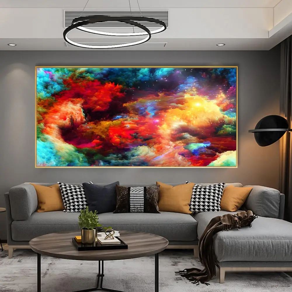 

Canvas Print Abstract Watercolor Splattered Splash Textures Colorful Landscape Oil Painting Wall Picture For Living Room Decor
