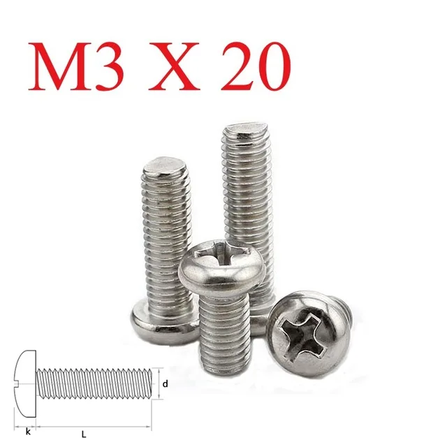 M3X20 Screw 50 шт./лот M2 M2.5 M3 X 6 мм 10 мм 20 мм винты шестигранные гайки для DIY Хо использовать держать ежедневное использование - Цвет: M3X20 Screw