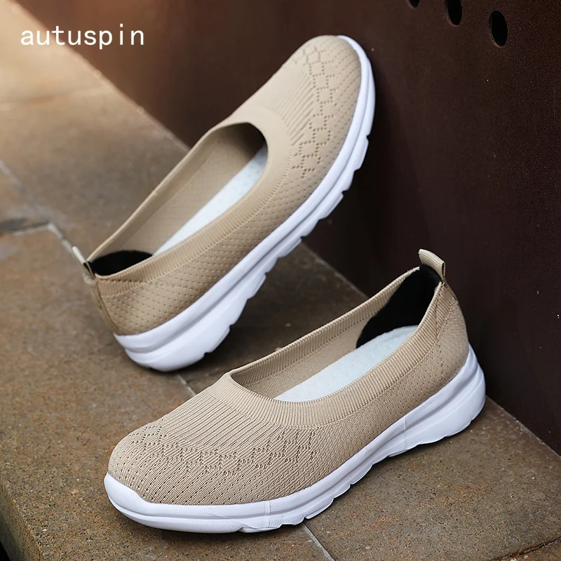 

Autuspin Breathable Women's Vulcanized Shoes Fashion Lightweight Women Flats Casual Loafers Leisure Sneakers Walking Moccasins