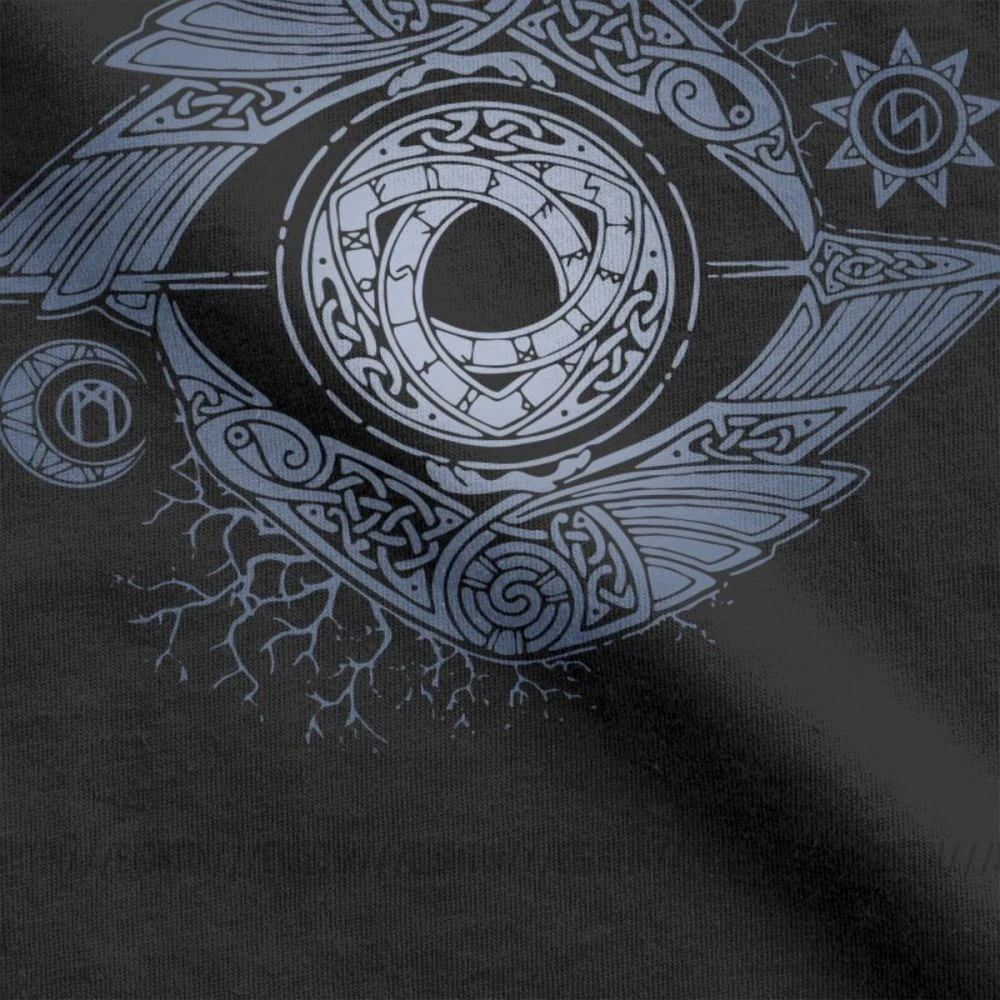 Футболка викингов футболки Odin's Eye Valhalla для мужчин Забавные с коротким рукавом и