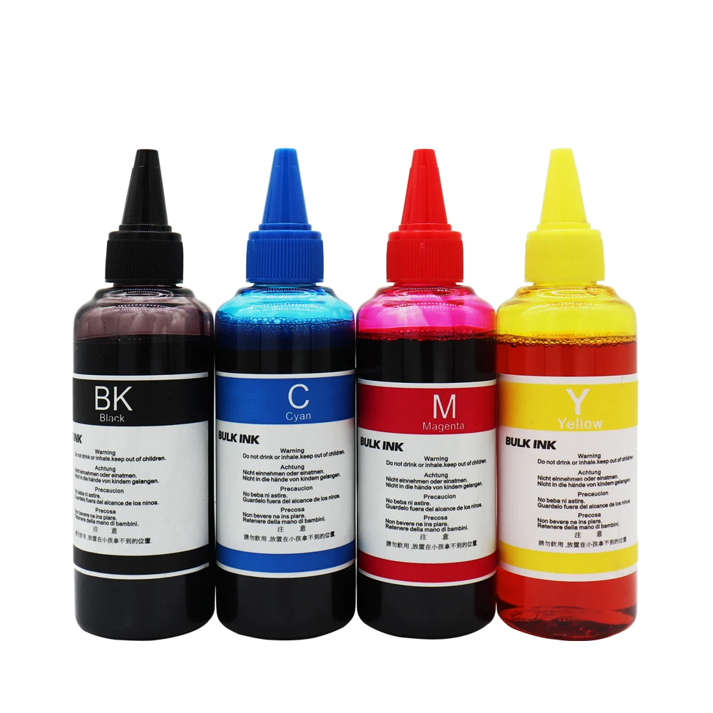 

4*100ML Refill Dye Ink For Epson Canon Lexmark Ink Cartridge Printer Universal Dye Sublimation Ink 4 Color CISS Black Bottle Ink