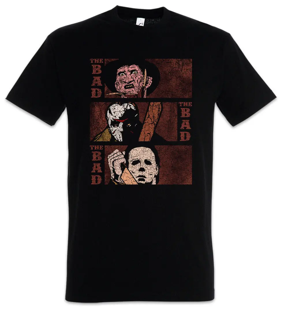 Футболка The Bad & Jason Slasher Fun Vorhees Freddy Michael Kruger Myers футболка Homme мужская