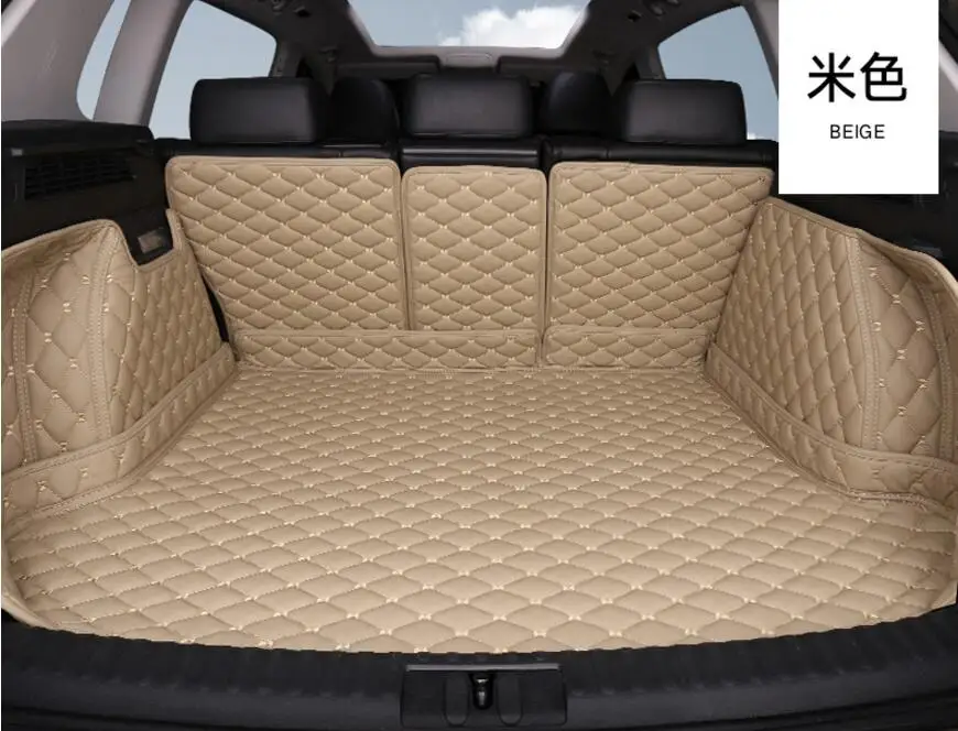 Автомобильный вышитый кожаный поднос для багажника подкладка защиты пола коврик