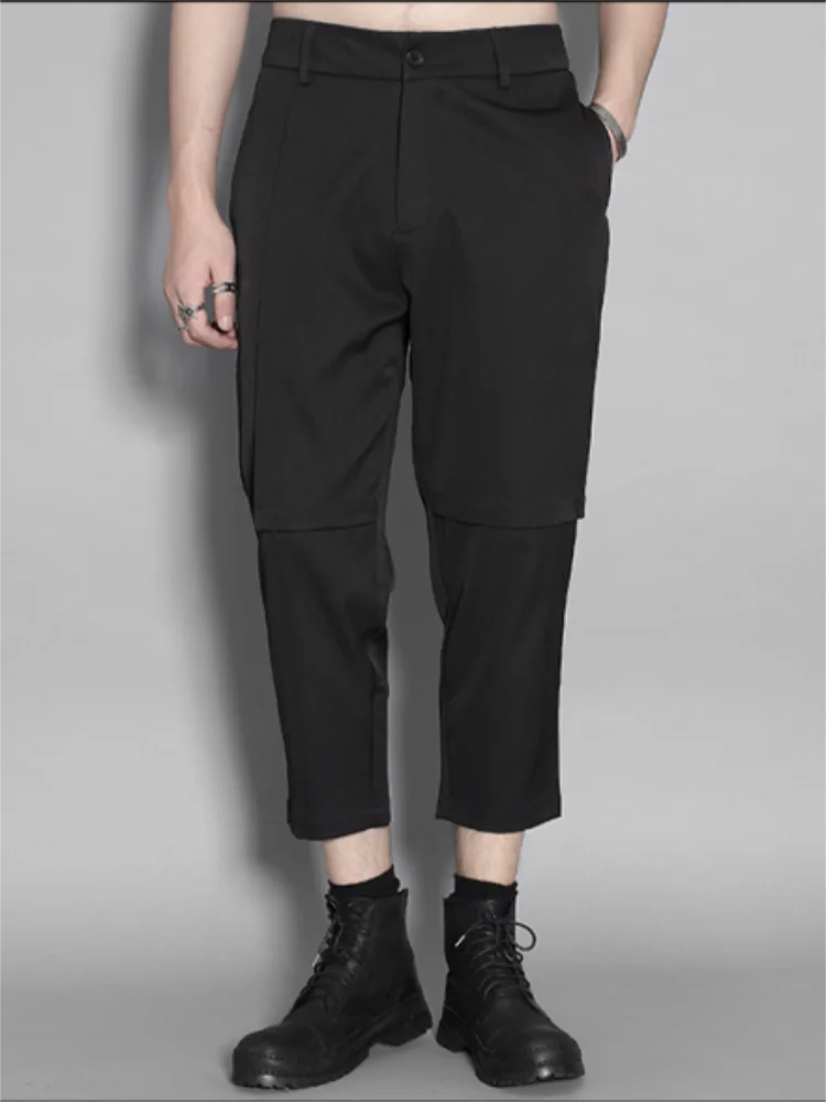 

Men's Pencil Pants Spring And Autumn New Solid Color Three-Dimensional Cut Stitching Slim Nine-Minute Pants Fashion Casual Pants