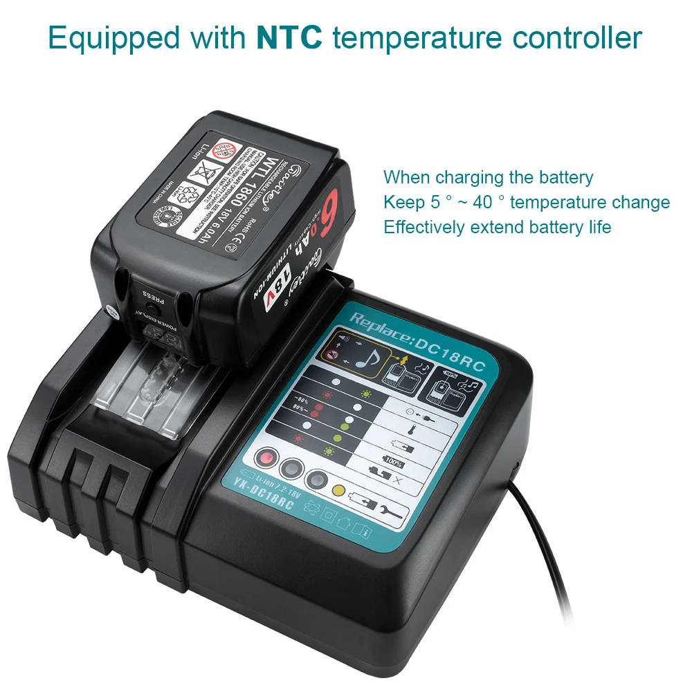 Зарядное устройство для аккумуляторов Makita быстрой зарядки тока 6A 14 4 В 18 в 7 2