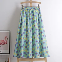 floral printed polka dot long skirt chiffon skirt women 2021 summer casual loose beach bohoparty skirts sexy party maxi skirt