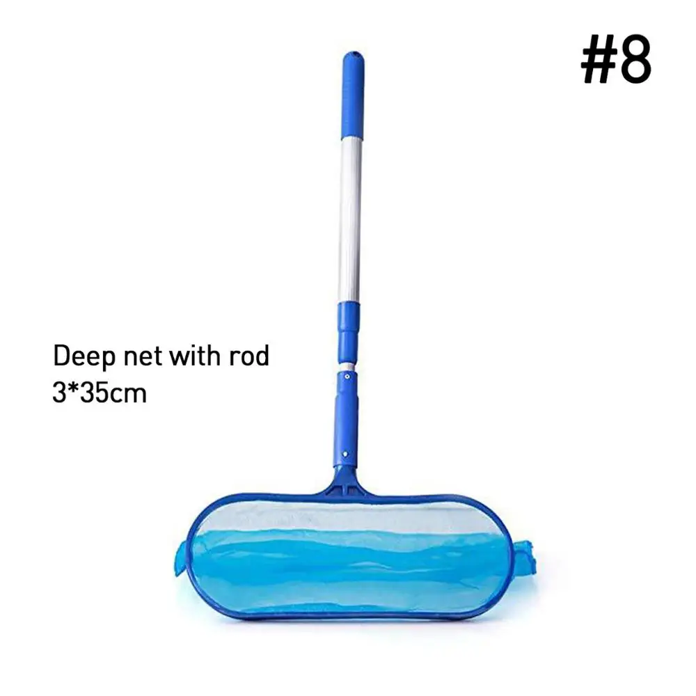 

Swimming Pool Leaf Cleaning Tools Deep/Shallow water Grade Leaf Skimmer Net Bag Aquarium Detachable Fishing Net With Rod