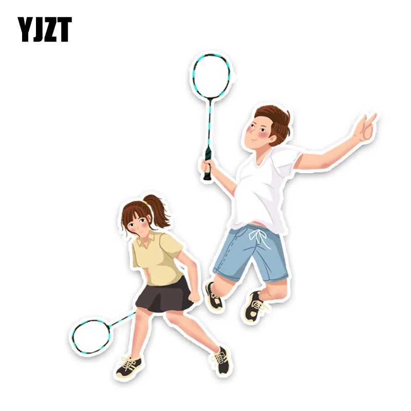 

YJZT 13.6*12.8CM Sport Badminton Fitness Car Stickers Accessories 11A-1952