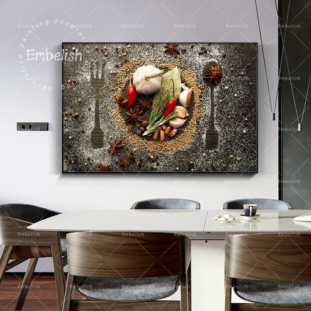 

Vegetables Fruit Grains Spices Kitchen Canvas A Painting Cuadros Scandinavian Posters and Prints Wall Art Picture Living Room