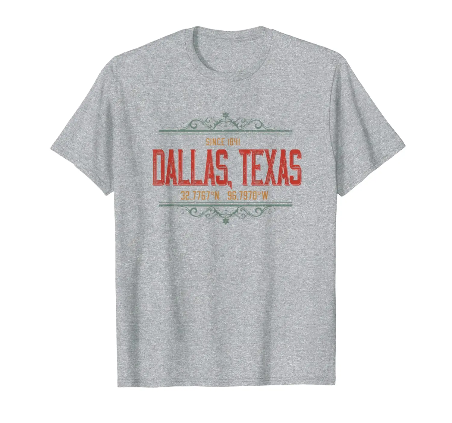 

Dallas TX Texas Grunge Art City GPS Coordinates Souvenir T-Shirt