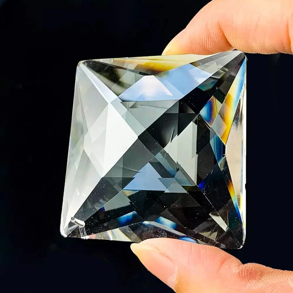2PCS 70mm Diagonal Square Crystal Prisms Chandelier Parts Suncatcher Rainbow Maker Hanging Ornament Pendants Home Wedding Decor | Лампы и