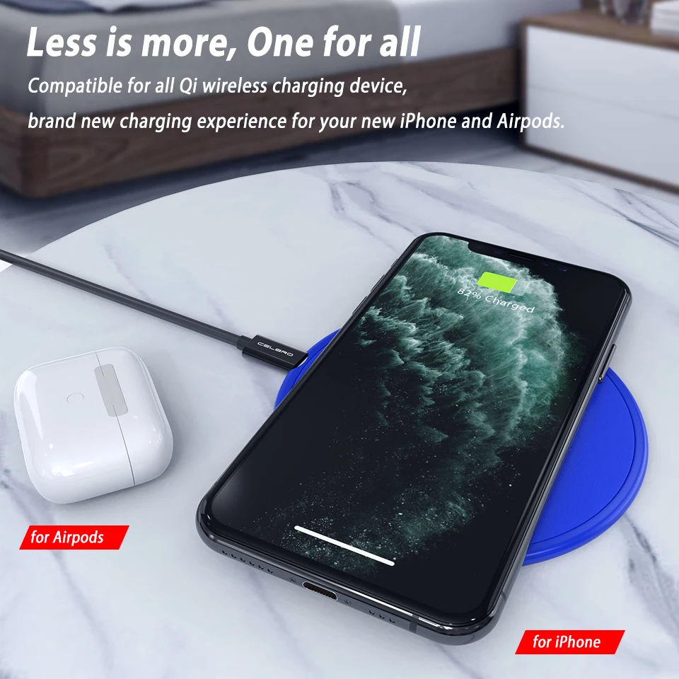 Беспроводное зарядное устройство Qi 10 Вт для iPhone 11 Pro Xs Max X Xr 8 Индукционная быстрая