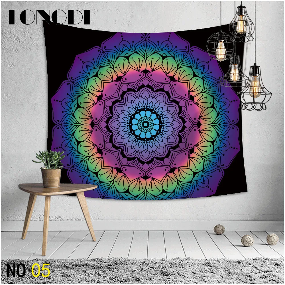 Гобелен TONGDI в стиле бохо мандала картина маслом печать настенный подвесной